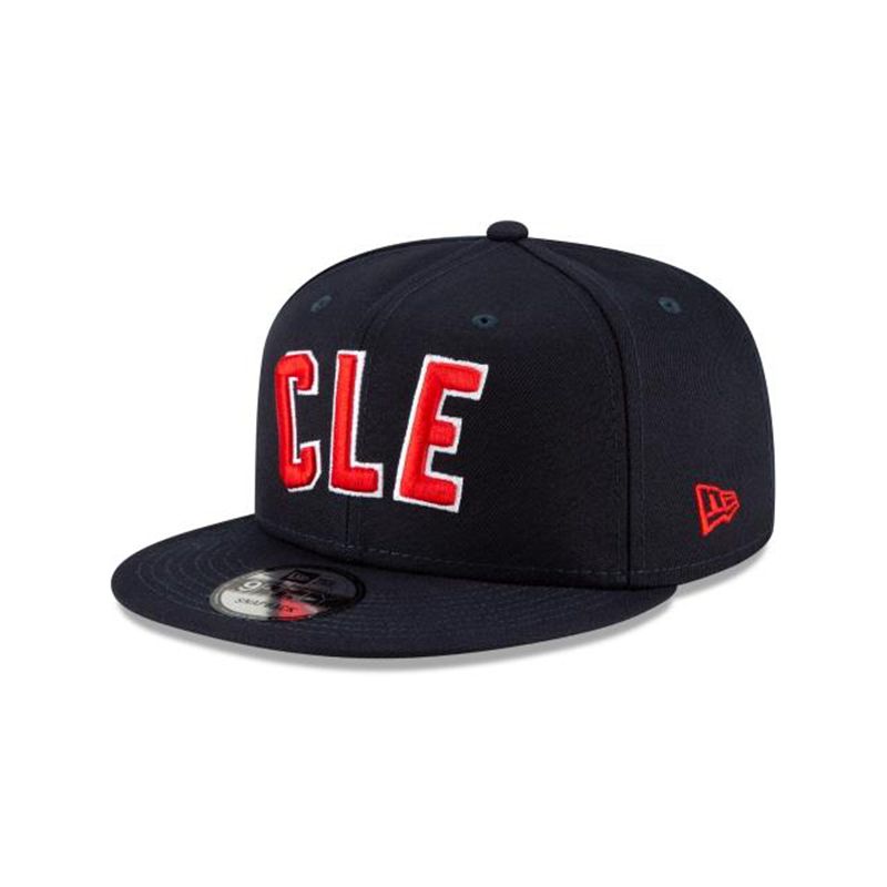 MLB Cleveland Indians Ligature 9Fifty Snapback (ZYE2852) - Blue New Era Caps